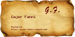 Gajer Fanni névjegykártya