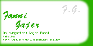 fanni gajer business card